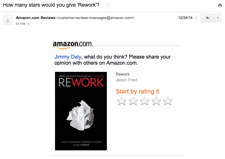 Amazon review email