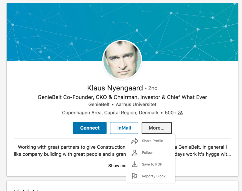 LinkedIn - Klaus Nyengaard Profile